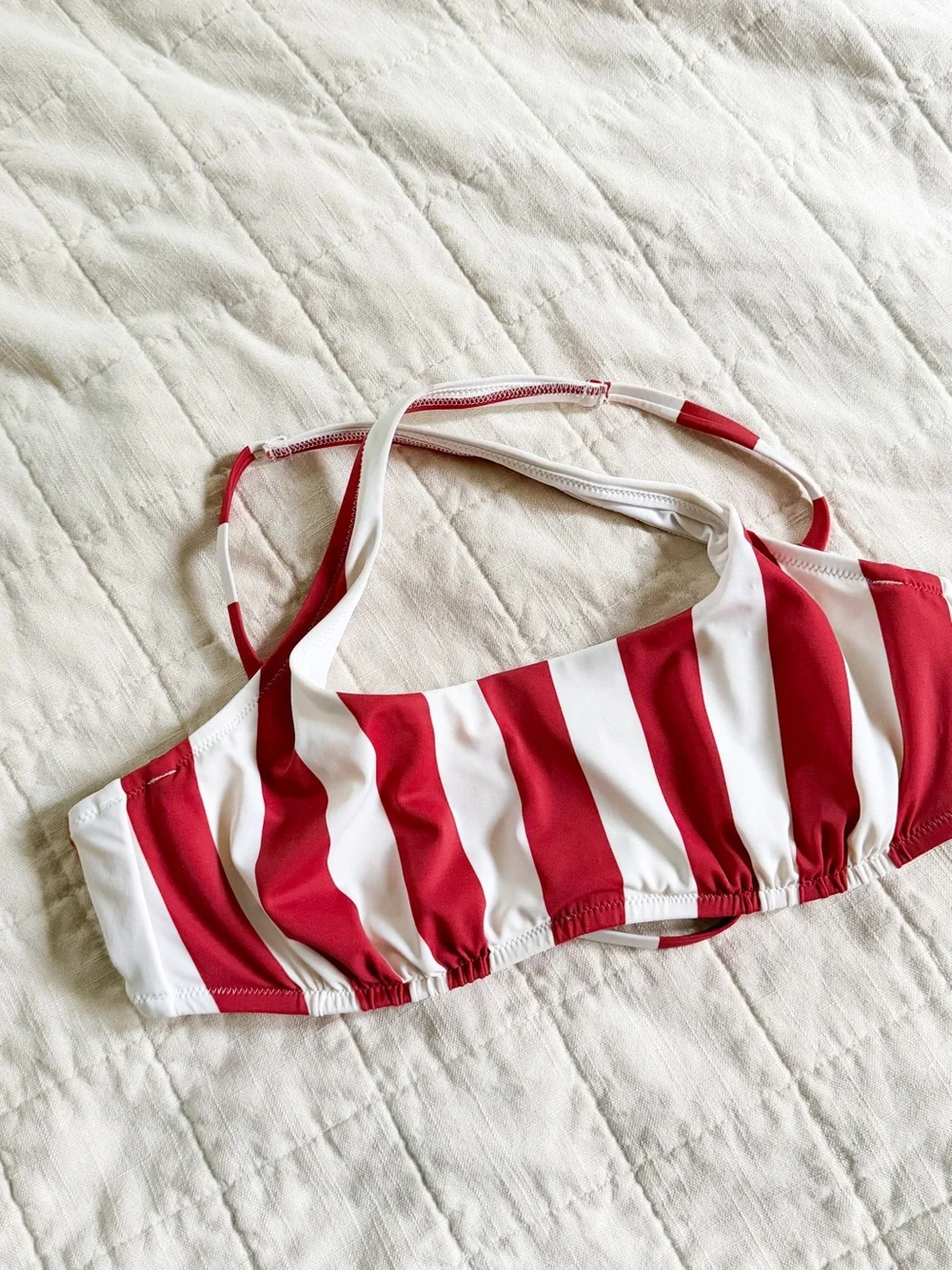 SHADE & SHORE Red Stripe Underwire Swim Top 36C